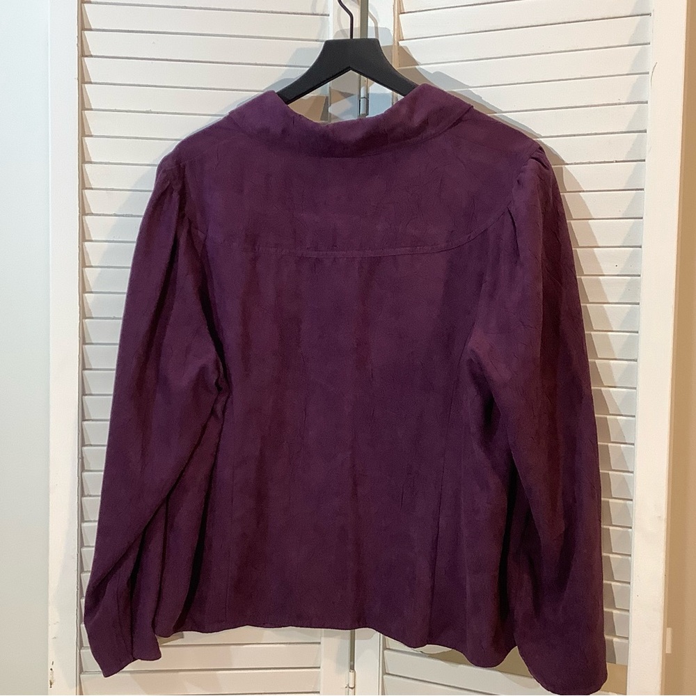 R.Q.T. Woman Crinkle Velour Blazer Raspberry Color Size - 2X - Picture 5 of 9